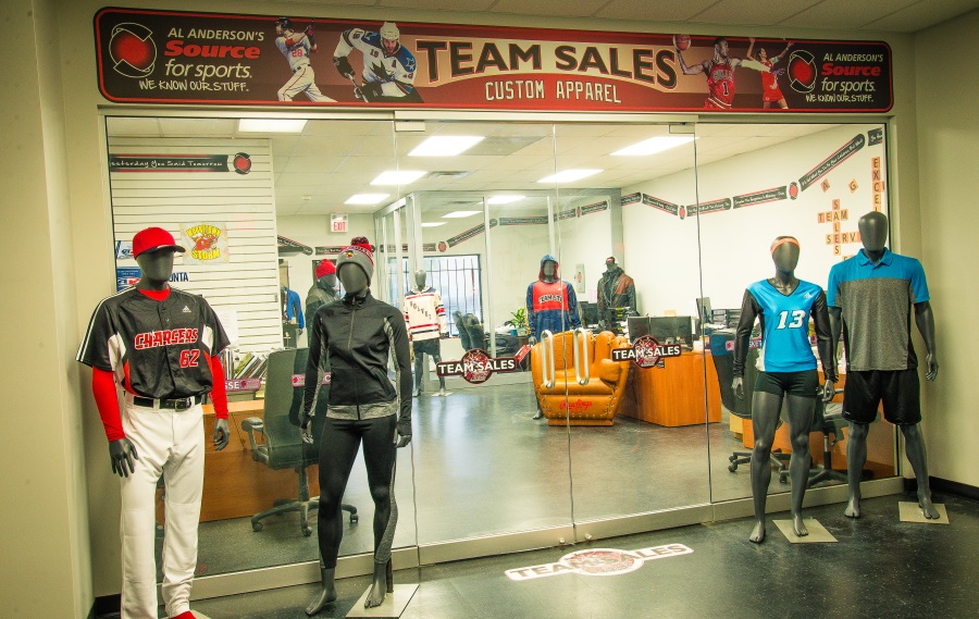 Al Anderson's Source For Sports Store Custom Team Uniforms Saskatoon Saskatchewan